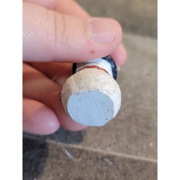 Smiling mini Snowman Red Scarf ornament Xmas glitter - Picture 5 of 5